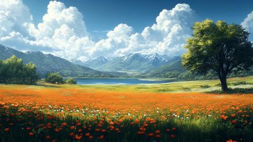 spring flower field live wallpaper