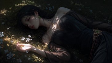 sleeping among flowers live wallpaper