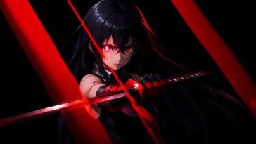 crimson eyes akame (akame ga kill!) live wallpaper