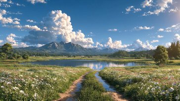 summer mountain paradise live wallpaper