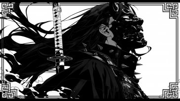 oni mask warrior girl live wallpaper