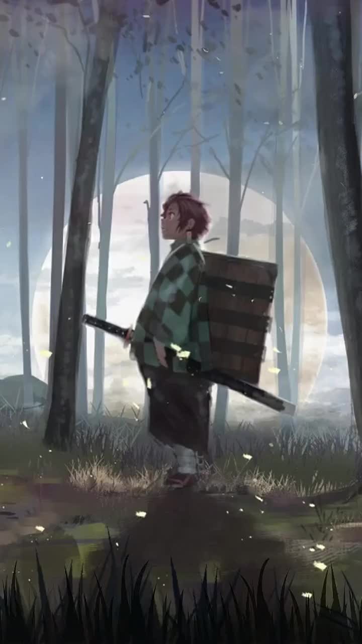 Tanjiro Kamado in Forest Mobile Live Wallpaper