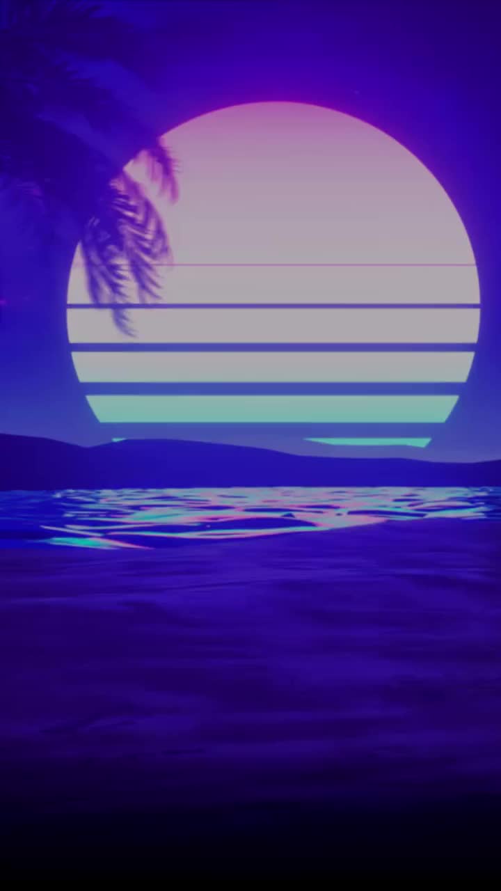 Retrowave Beach Mobile Live Wallpaper