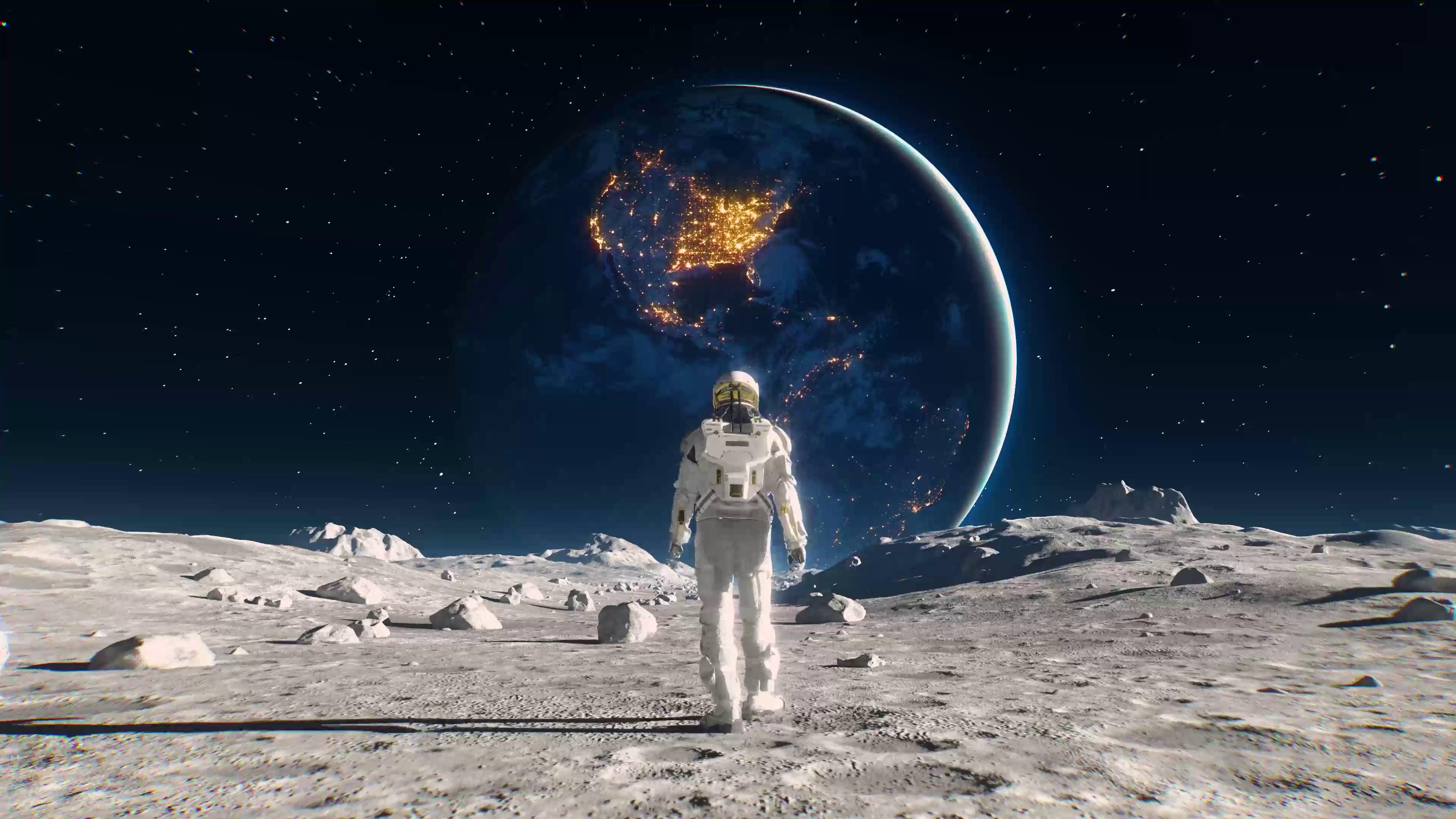 astronaut on moon hd