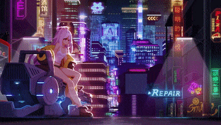 Emily in the Cyberpunk City gif preview