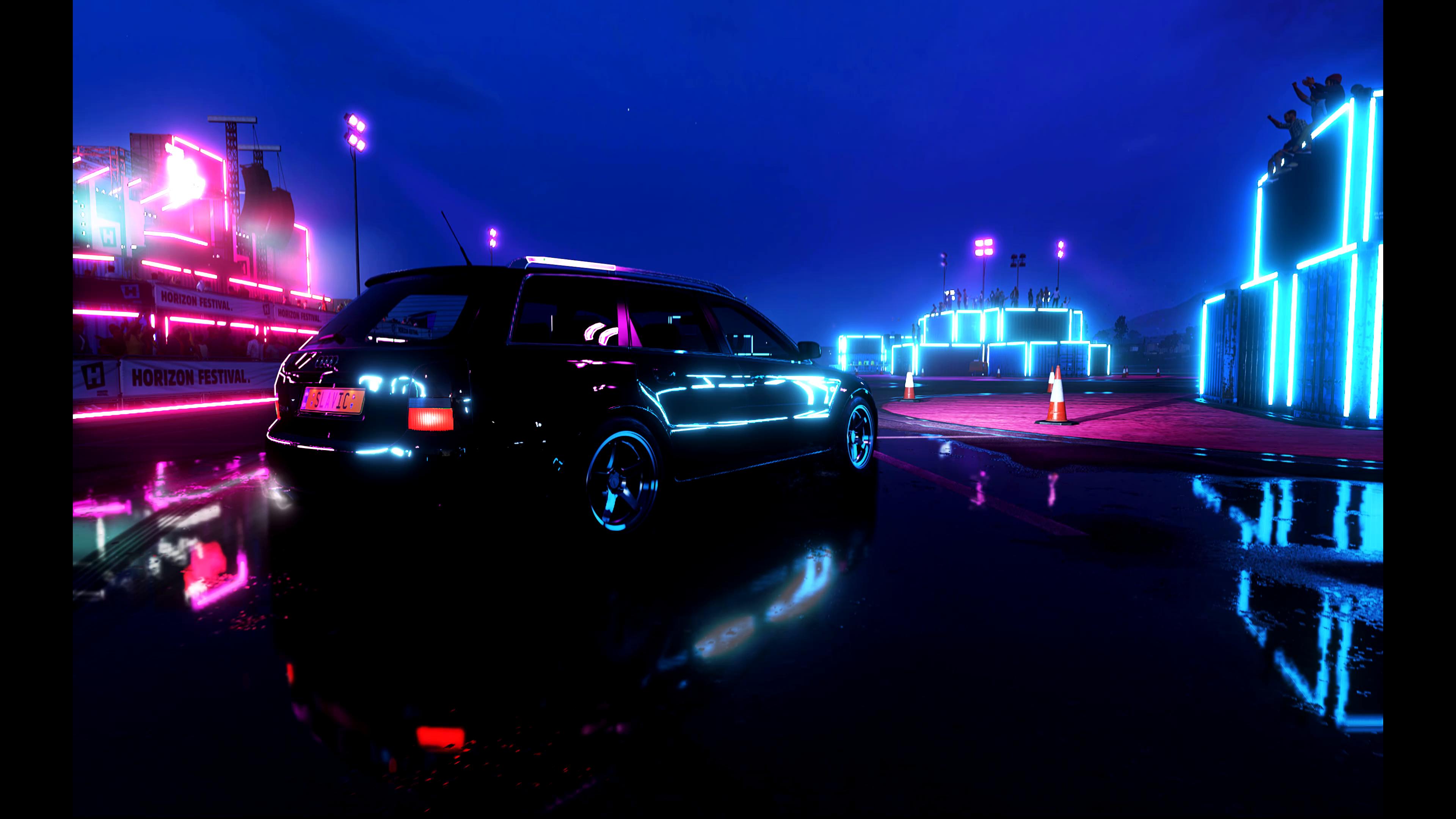 Neon Audi Rs4 Parked