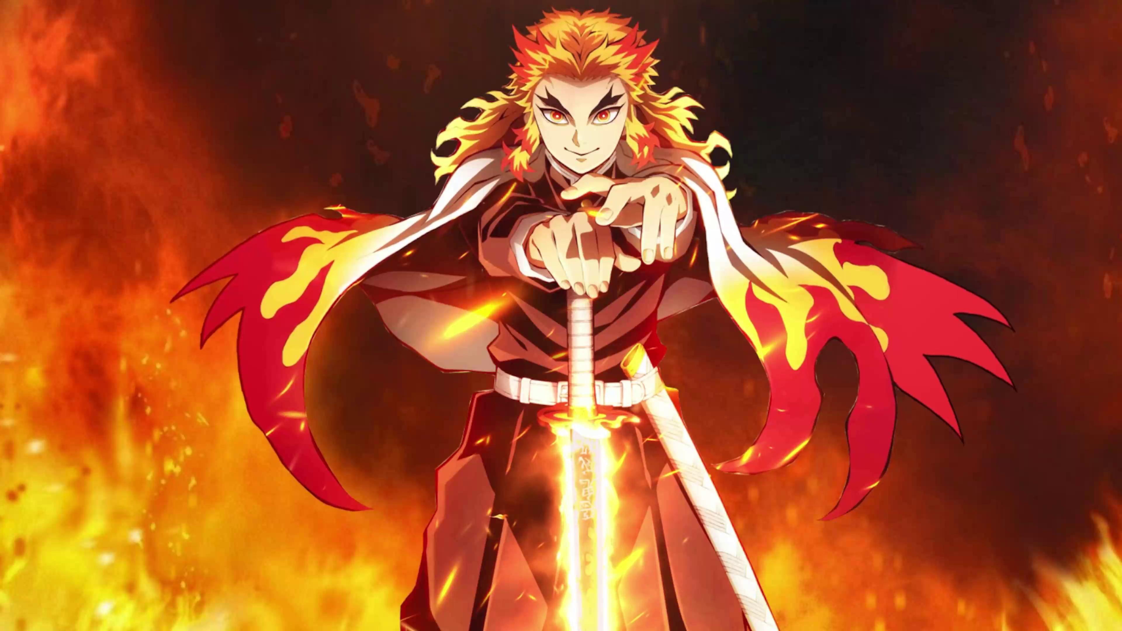 Hashira Rengoku In A Red Lava Live Wallpaper