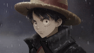 Luffy in the Rain gif preview