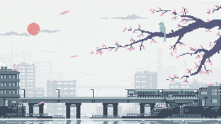Aesthetic Landscape With Train gif preview