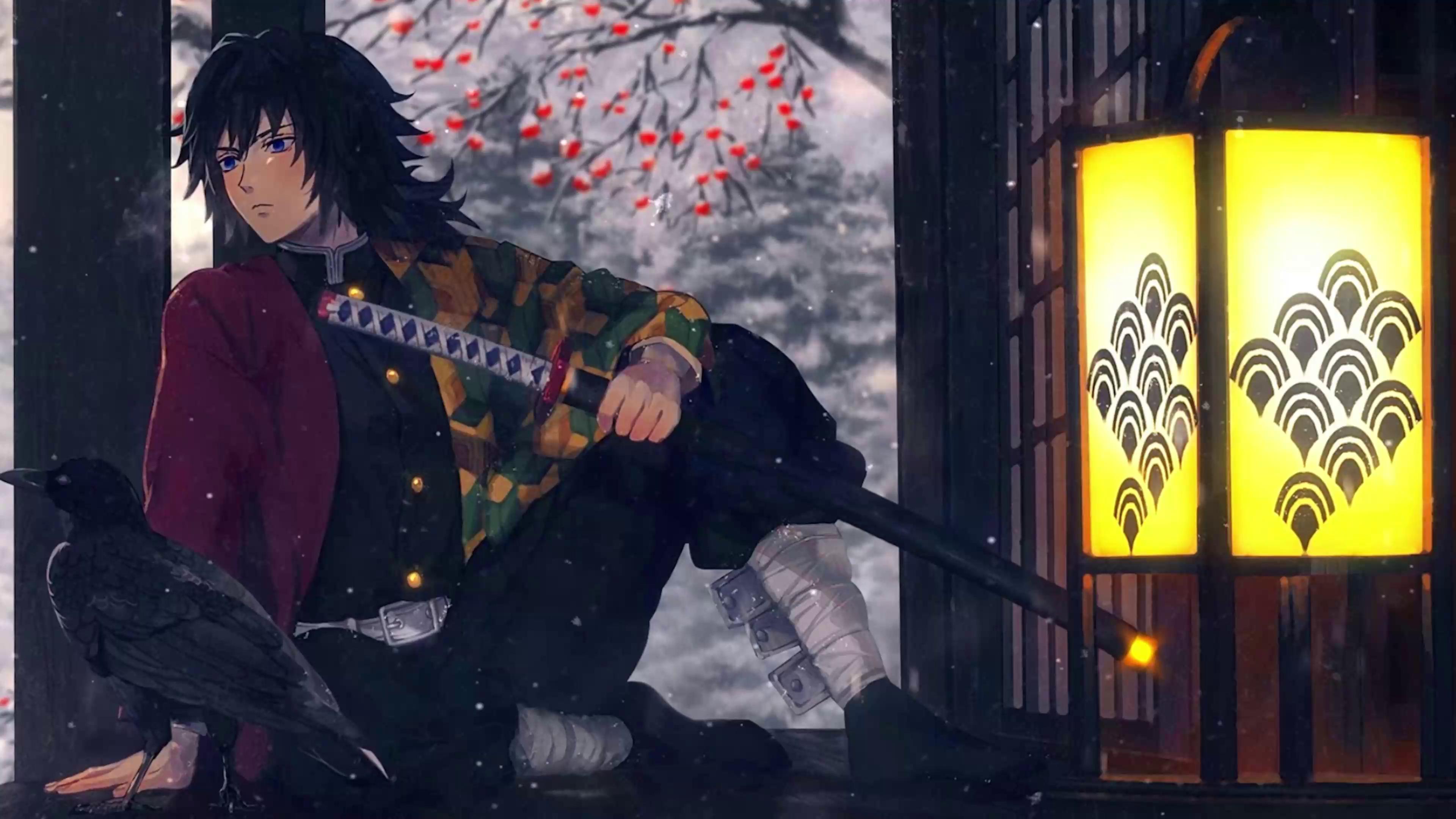 Tomioka Giyu Calm Sitting (Kimetsu No Yaiba) Mobile Live Wallpaper