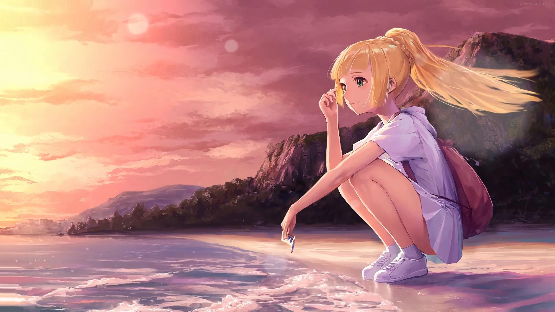 Cute Lillie At The Beach Pokemon