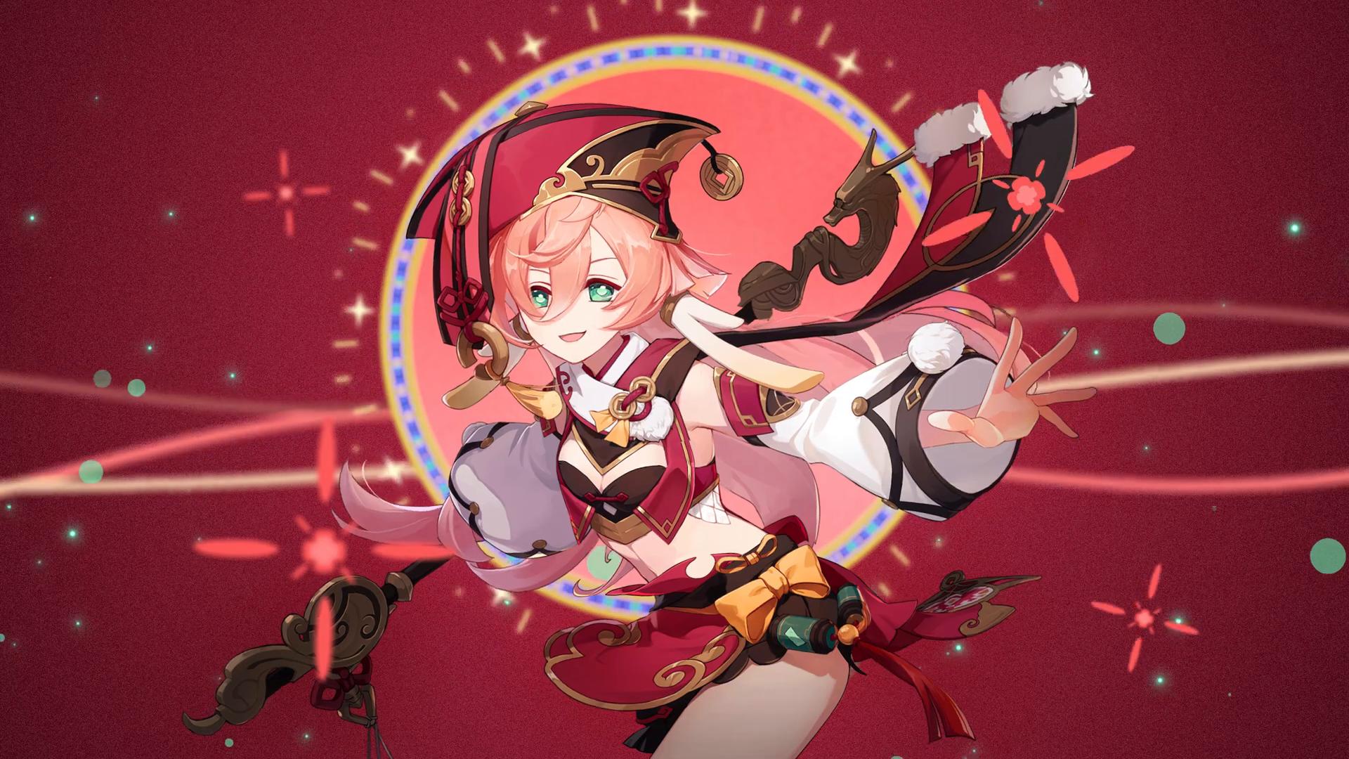 Yanfei s fiery finesse animated wallpaper