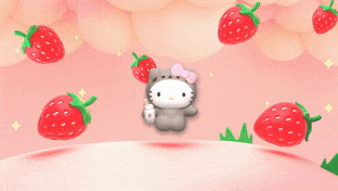 Hello Kitty With Strawberry Cocktail gif preview