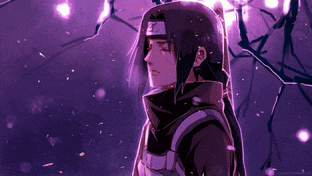 Itachi Crying in a Purple Landscape gif preview