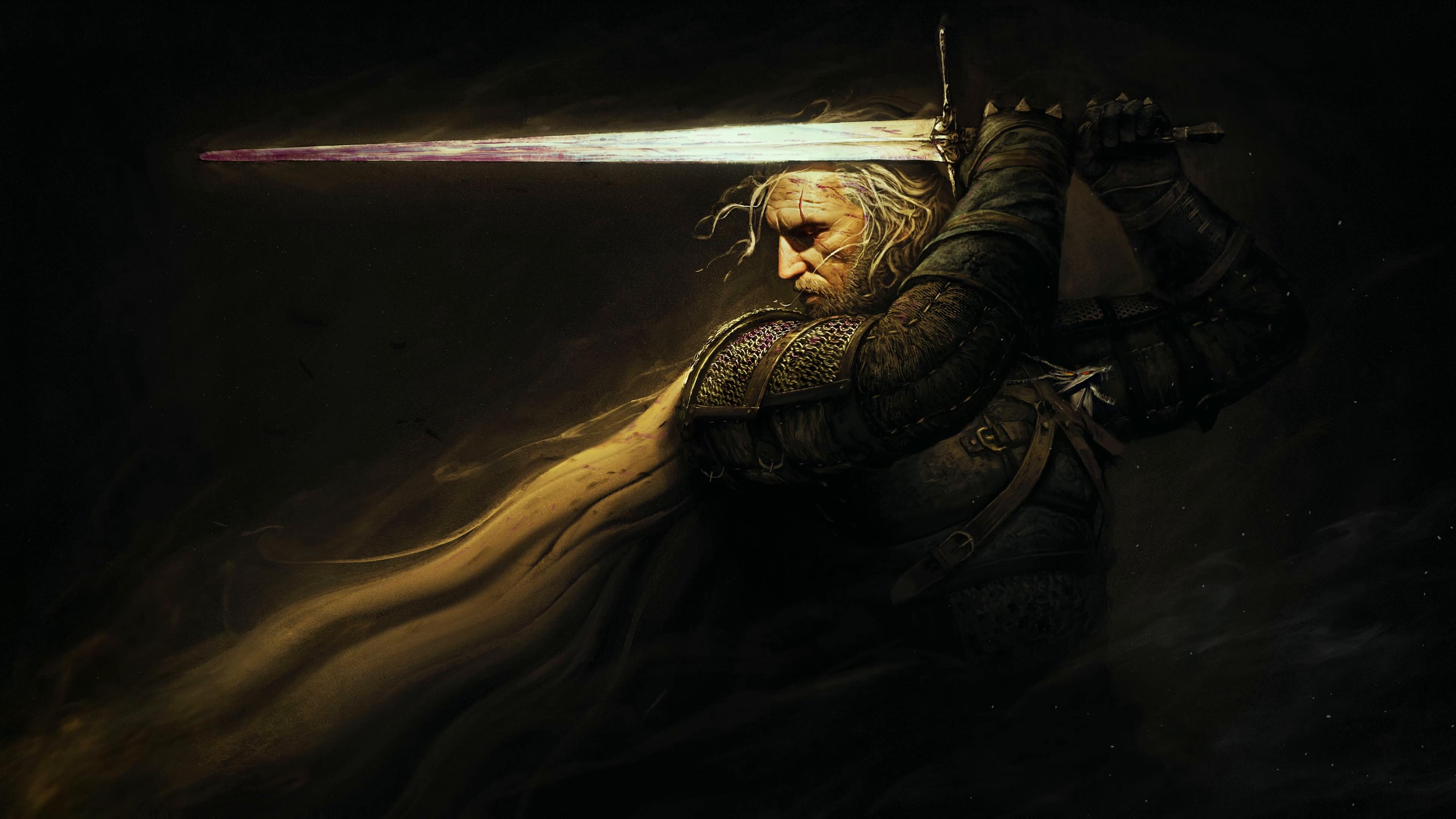 Geralt of Rivia With Sword From Witcher 3 Live Wallpaper