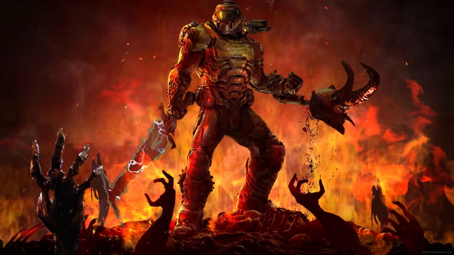 Wallpaper  DOOM Eternal Doom game video game characters DOOM SLAYER  Doom guy first person shooter 1920x1080  garett  1929915  HD Wallpapers   WallHere