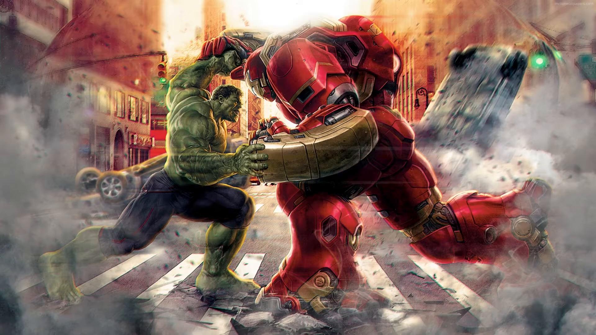 Download wallpaper night, rain, the game, Hulk, Marvel's Avengers