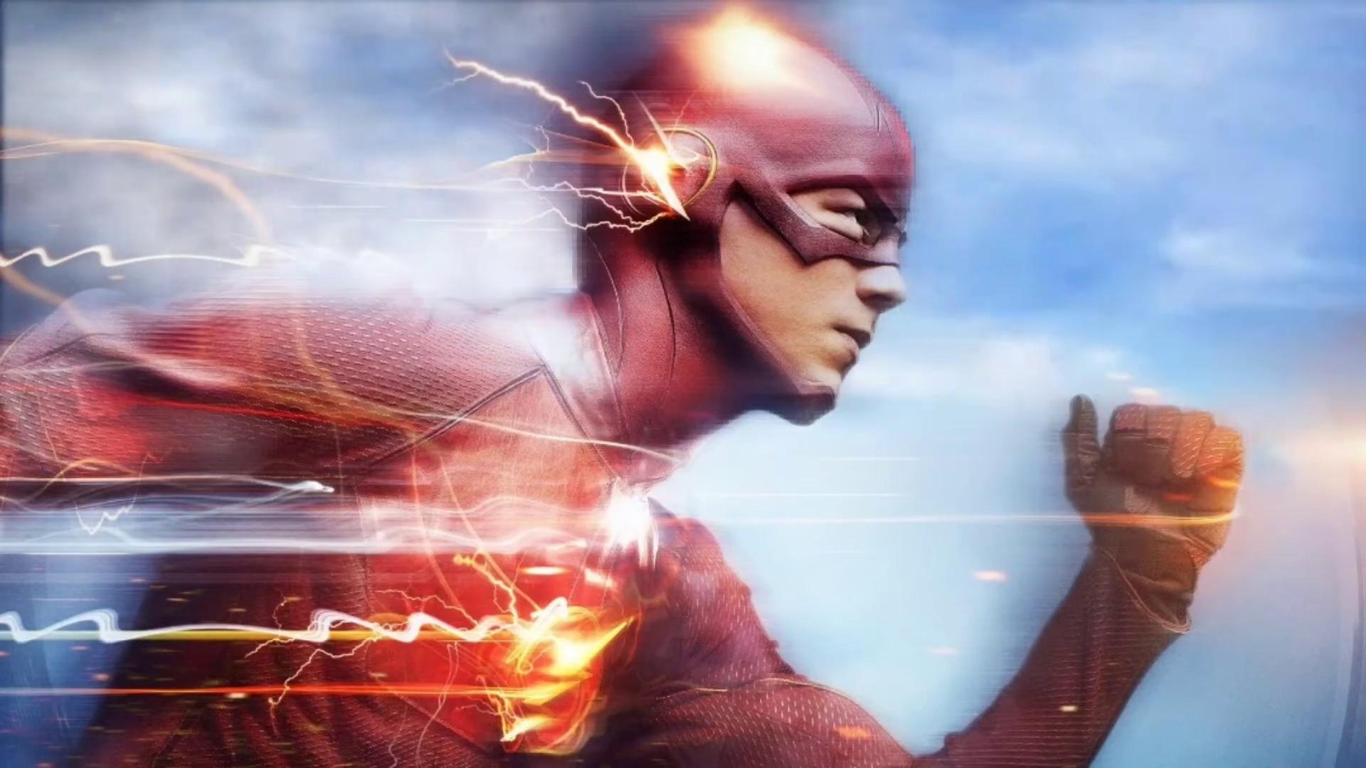 Barry Allen With Lightning In Red Suit