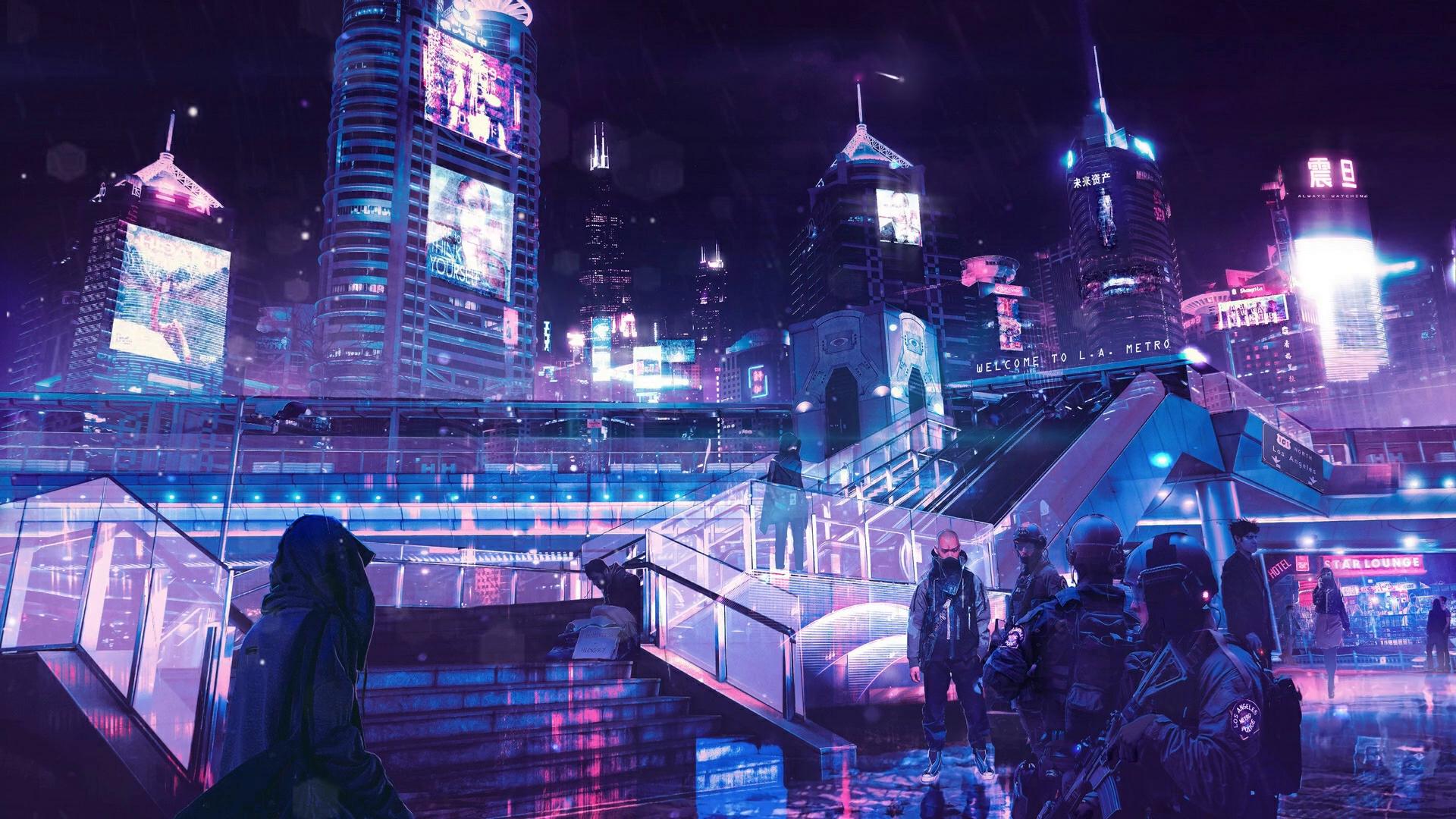 Pixel Cyberpunk Metropolis Animated Wallpaper 