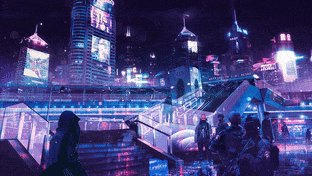 Pixel Neon Light City gif preview