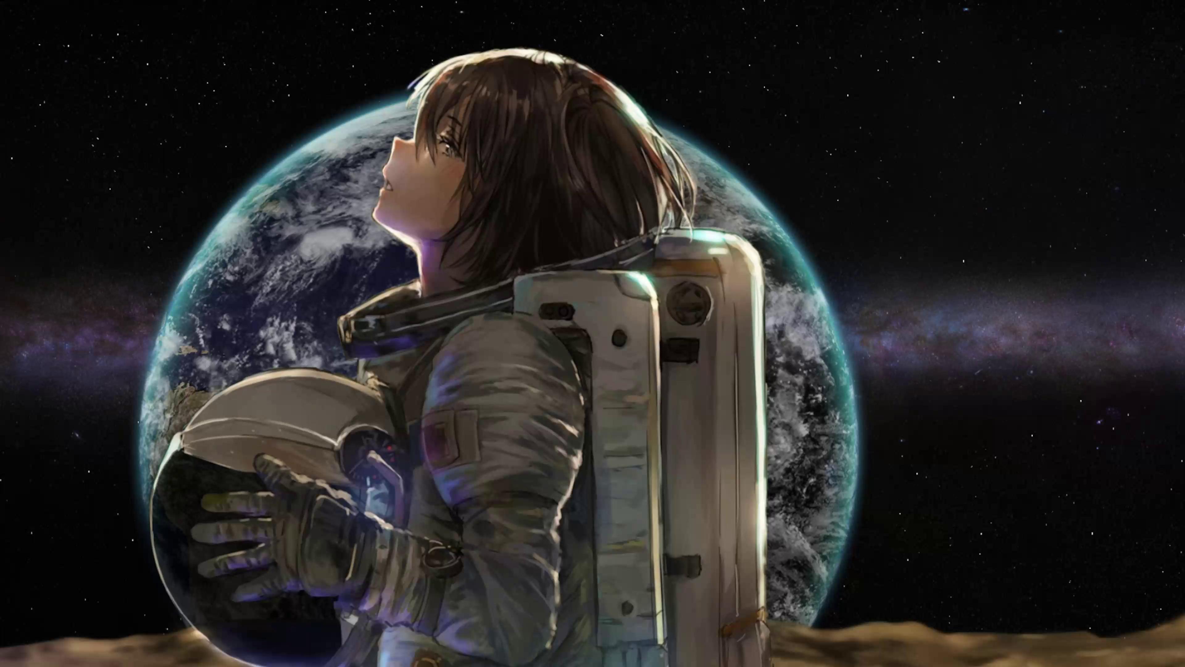 Astronaut space animation, anime, drawing man, stars, HD phone wallpaper |  Peakpx