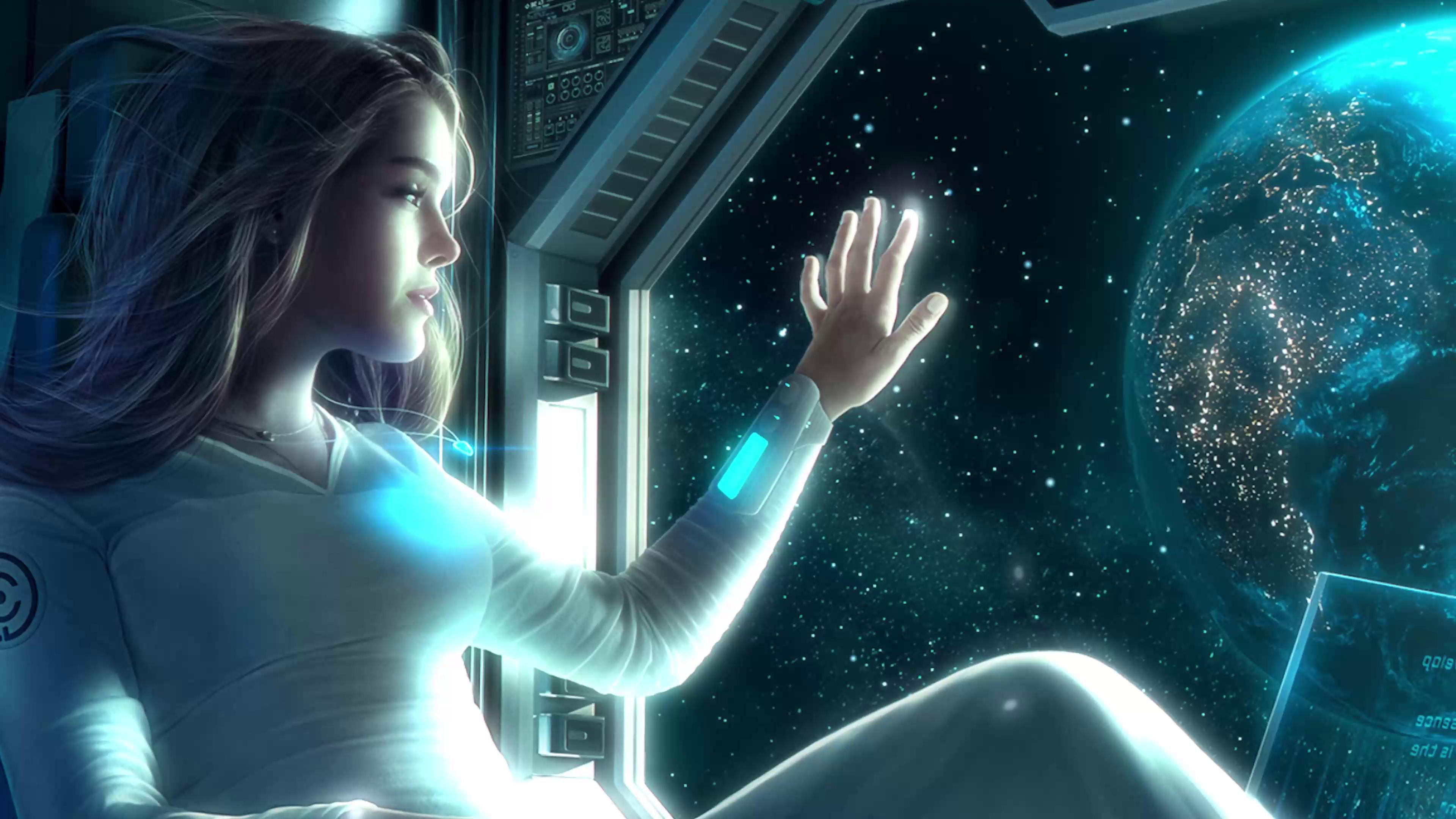Girl In Space Live Wallpaper