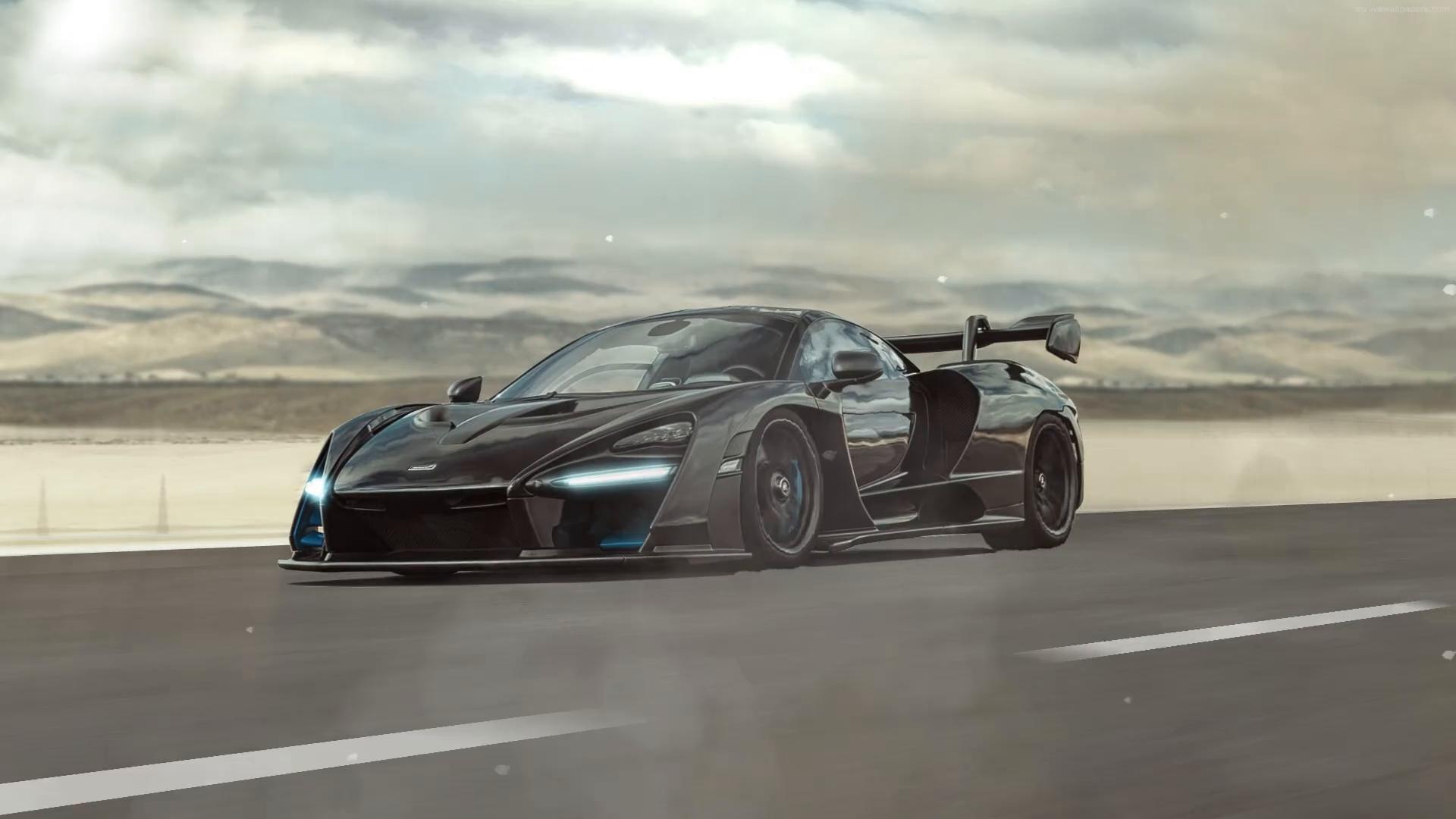 Speeding Black Mclaren Senna