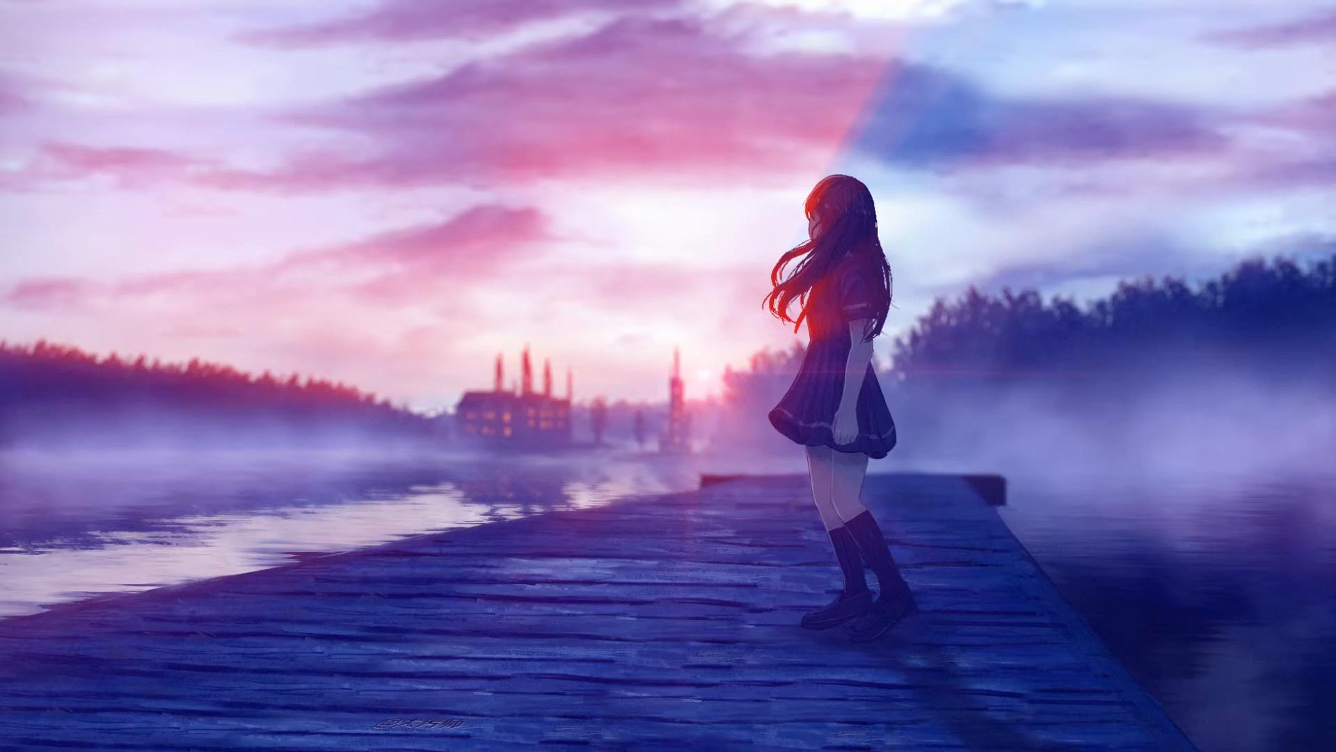 Girl on Pier Live Wallpaper