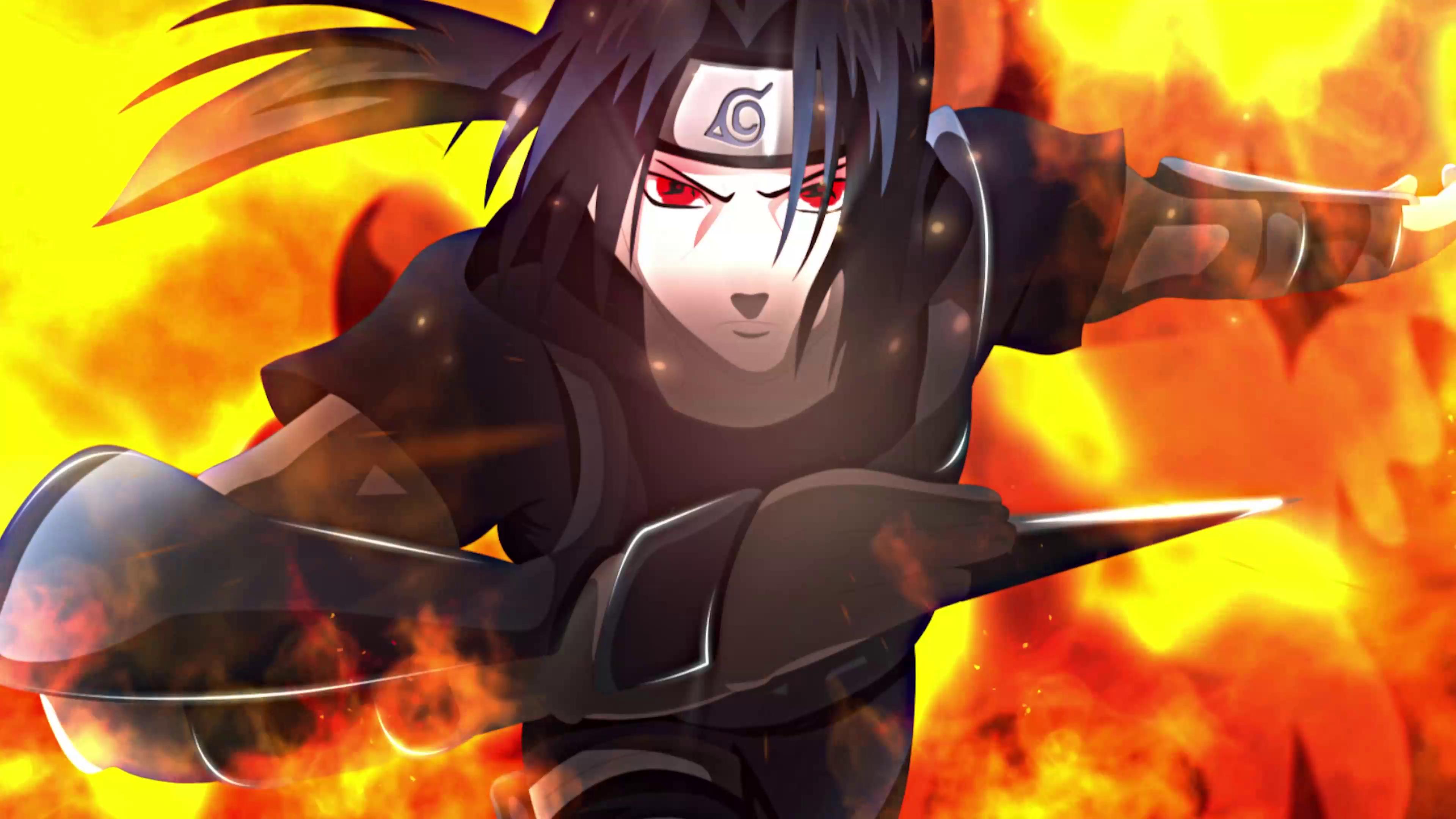 Itachi in Fire Live Wallpaper