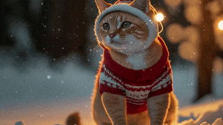 Christmas Cat gif preview
