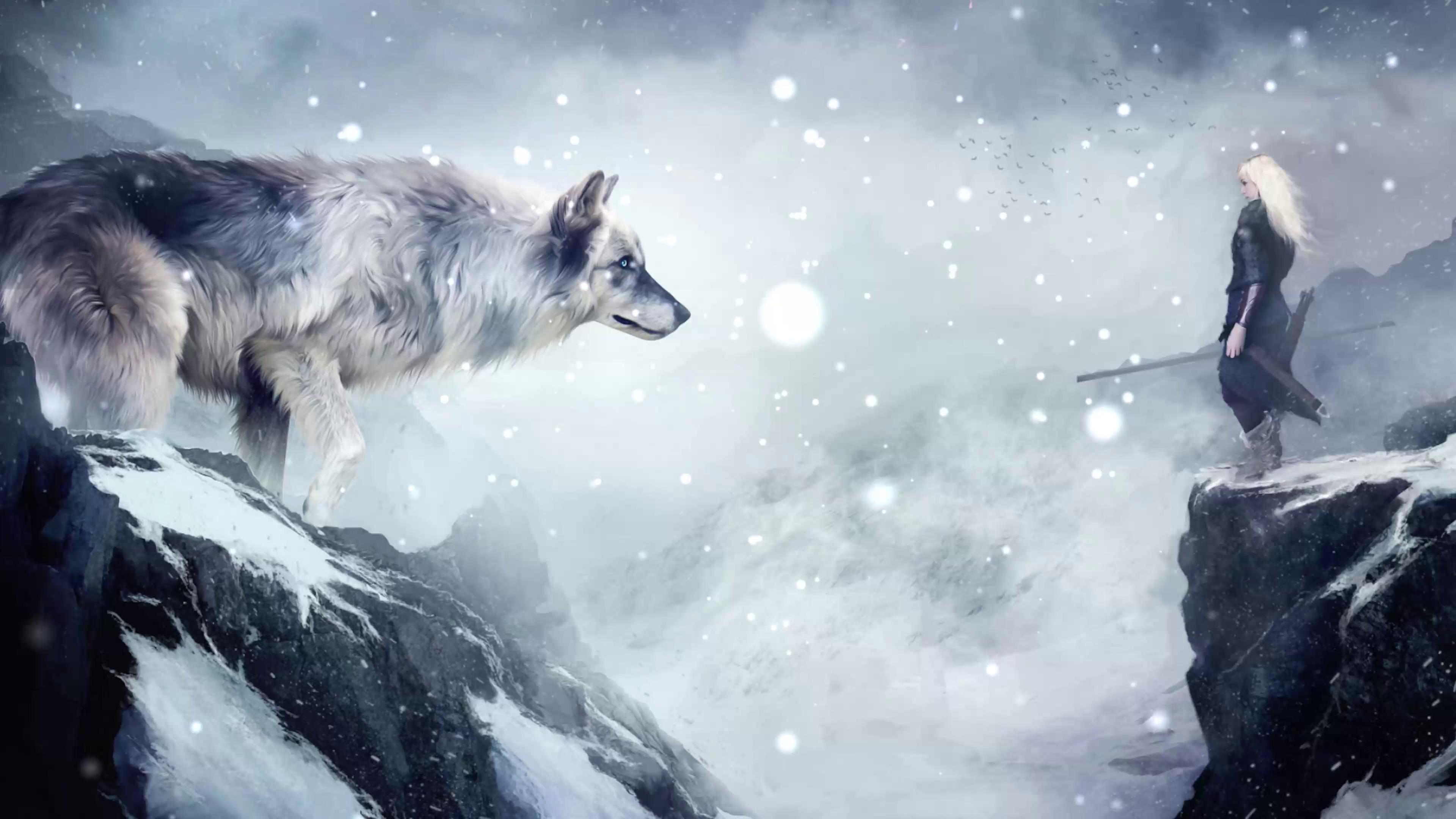 Wolf vs Girl Live Wallpaper