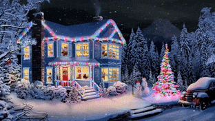 House on Christmas gif preview
