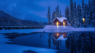 Cabin Covered in Snow gif preview