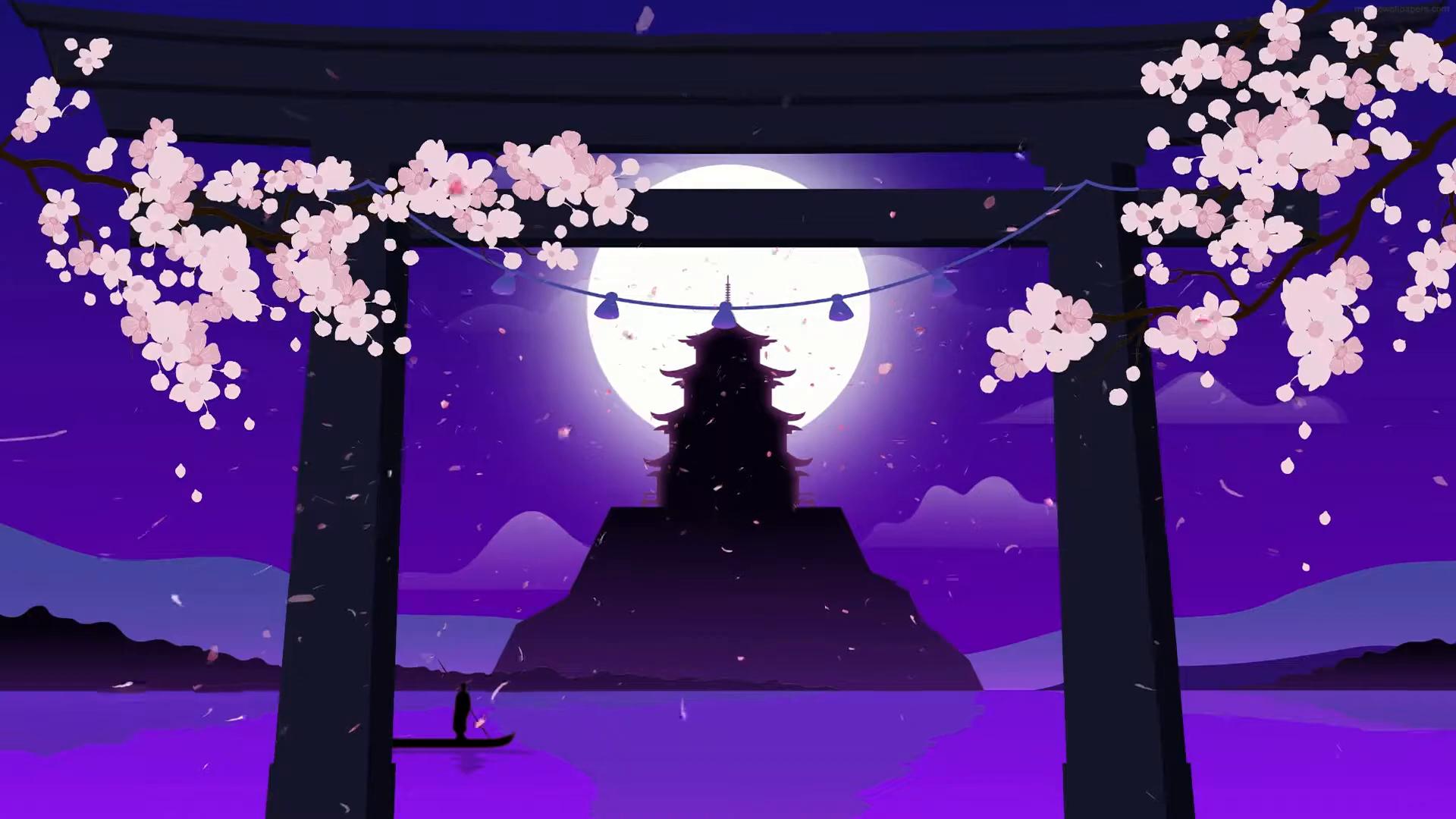 Blossom Bliss At The Pagoda Mobile Live Wallpaper