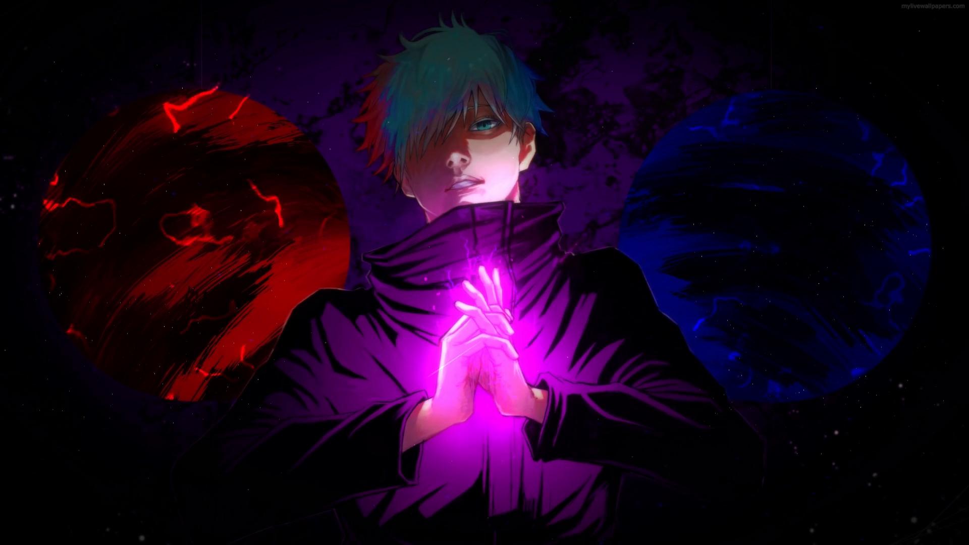 Satoru Gojo With Red and Blue Circles (Jujutsu Kaisen) Mobile Live ...