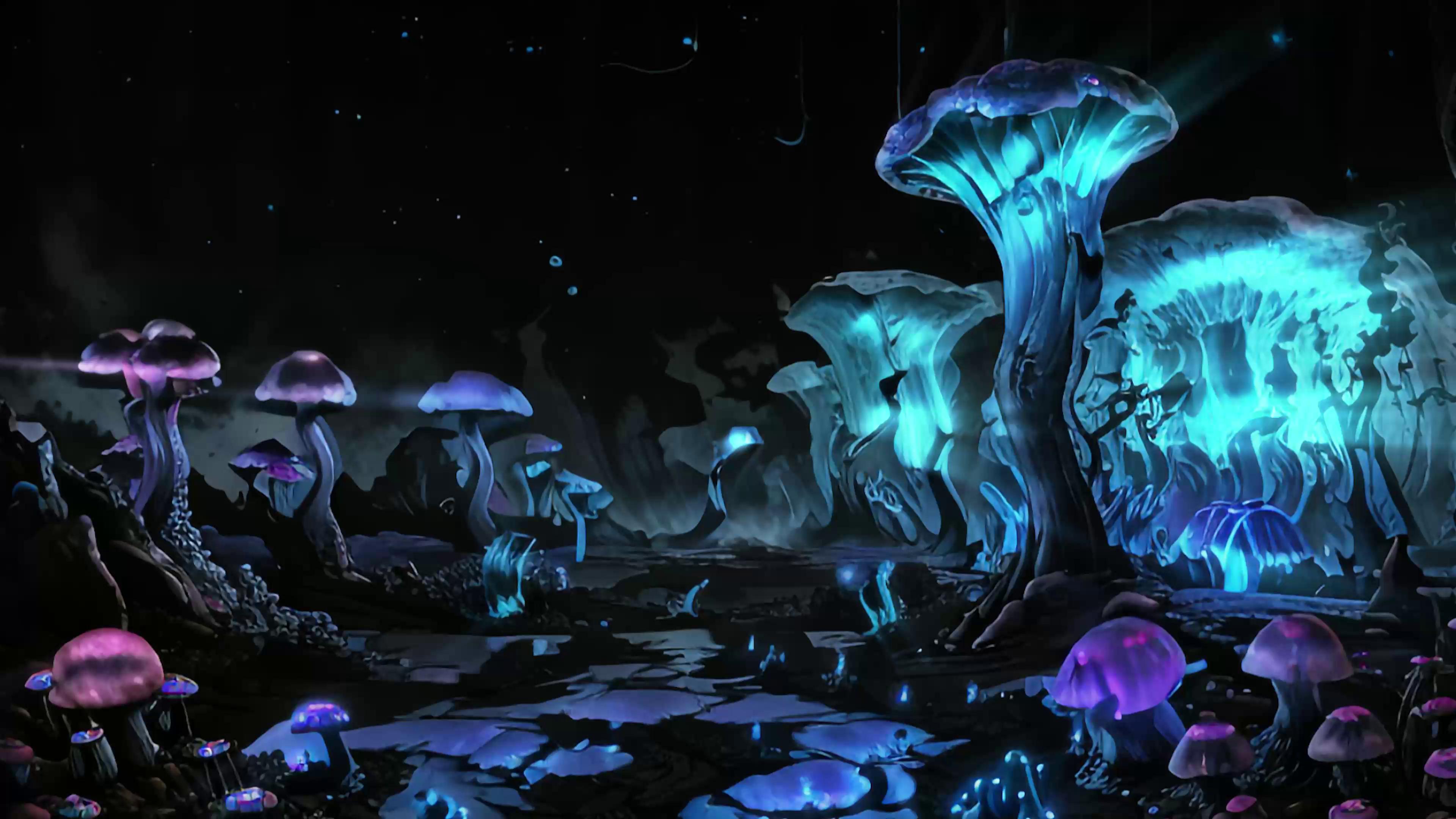 Glowing Mushrooms Live Wallpaper