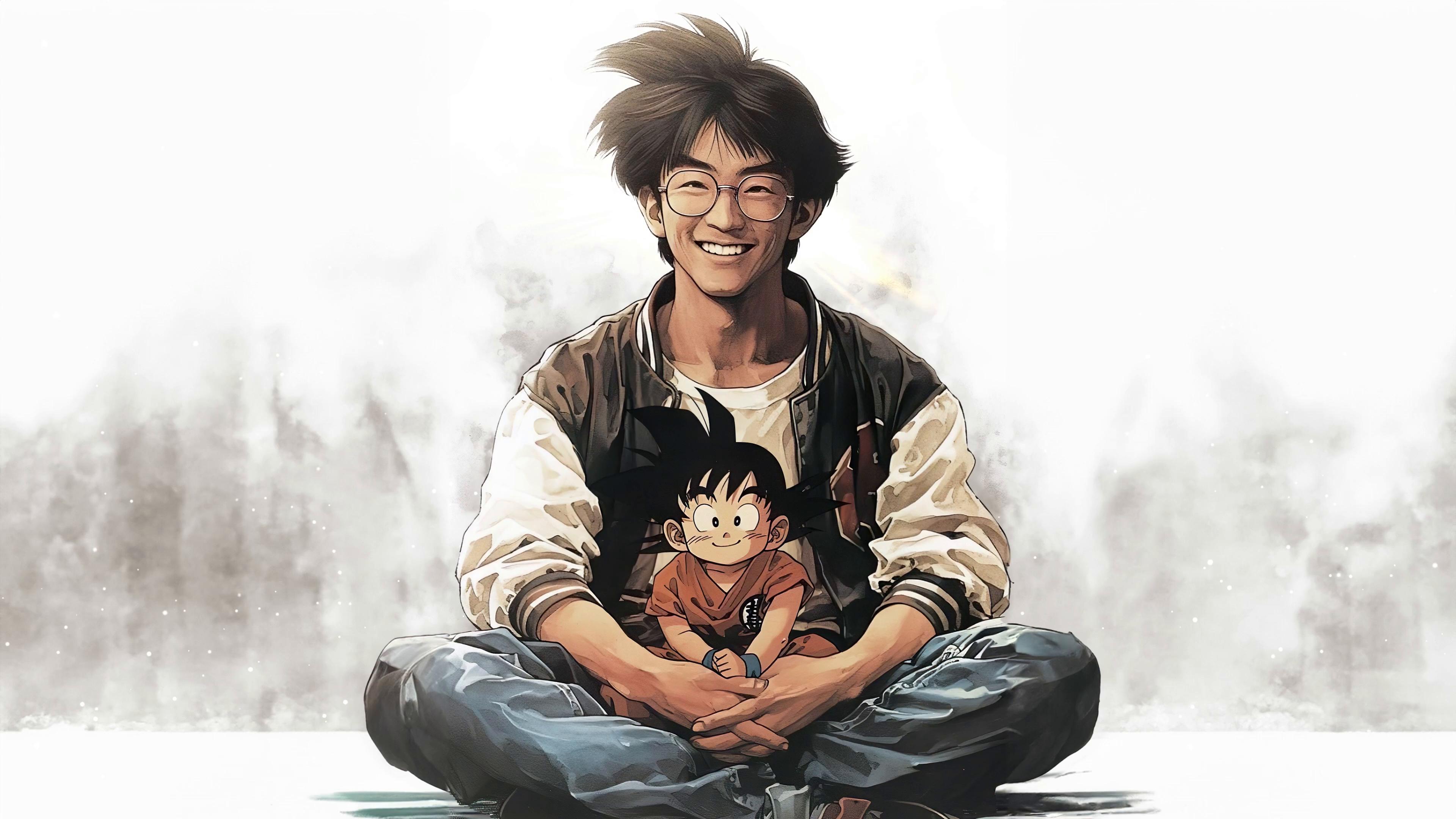 Akira Toriyama and Kid Goku Live Wallpaper