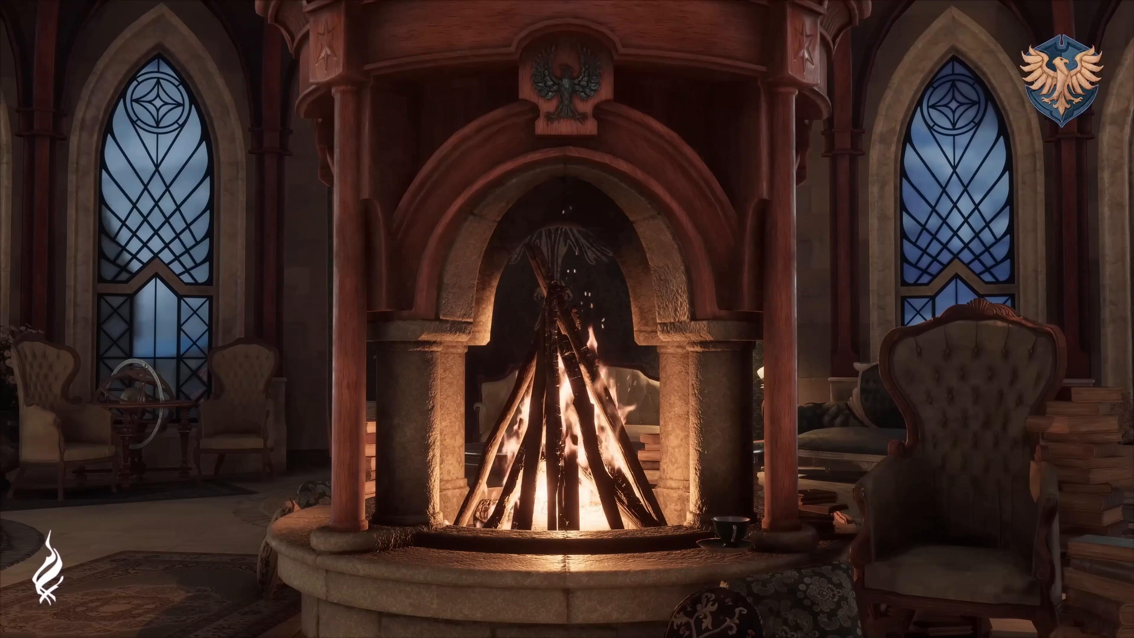 Fireplace in Ravenclaw (Hogwarts Legacy) Live Wallpaper