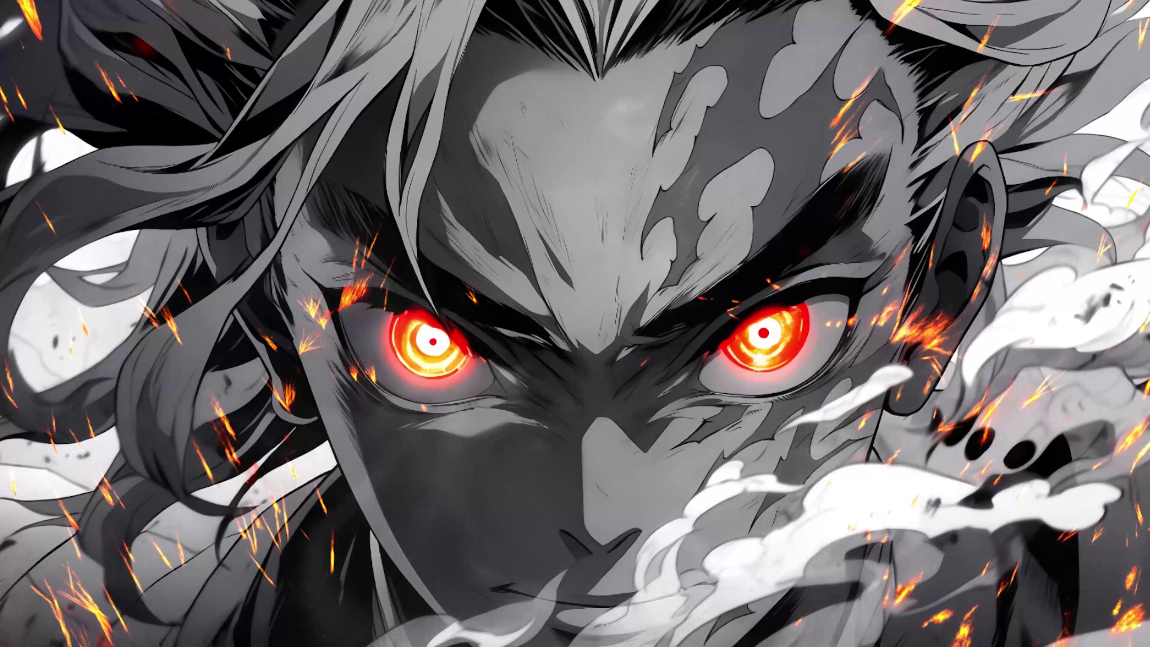 Kyojuro Rengoku Flame Eyes Live Wallpaper