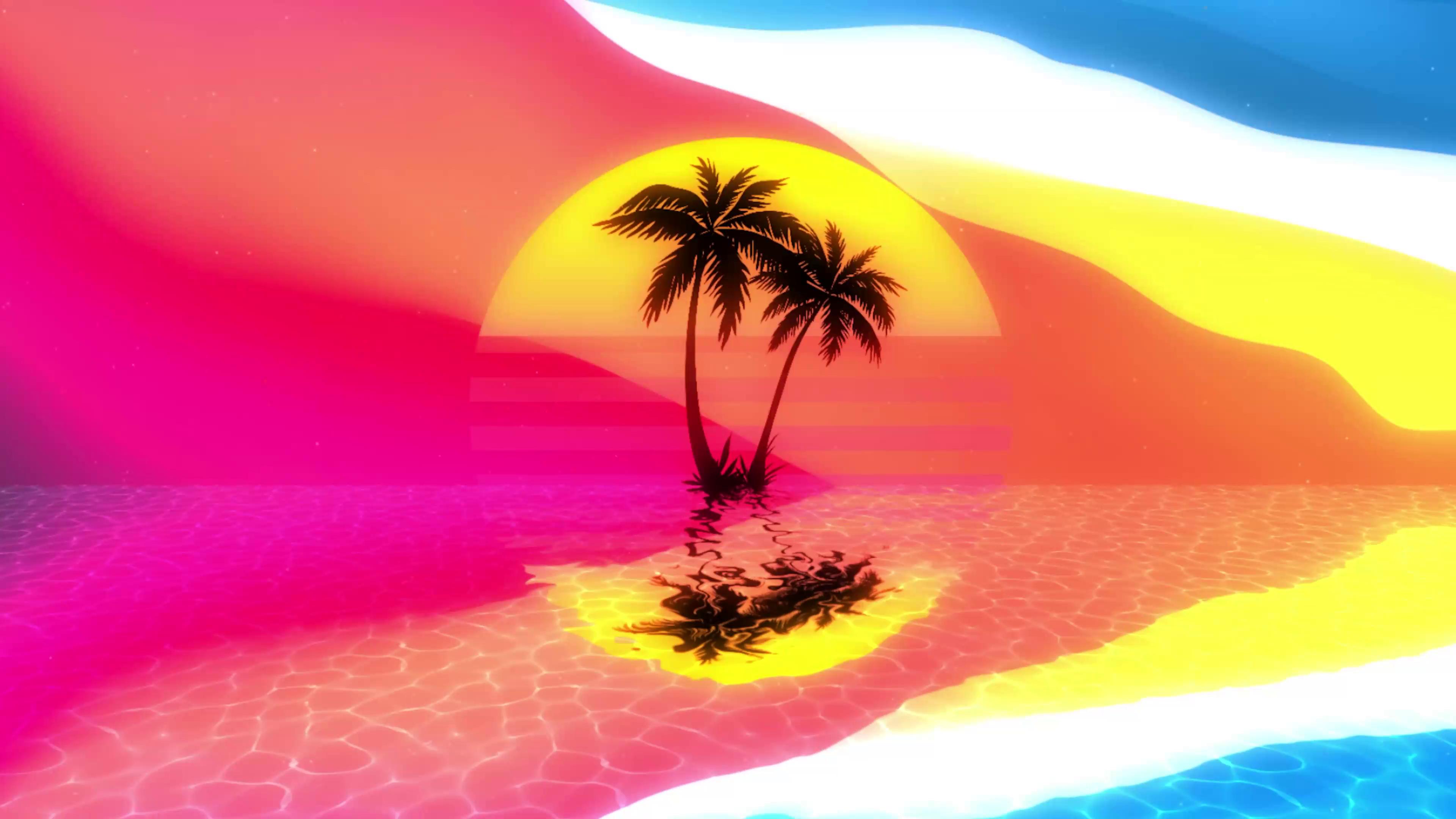 Palm Tree at Sunset Mobile Live Wallpaper