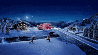 The Coca-Cola Truck in Christmas Night gif preview