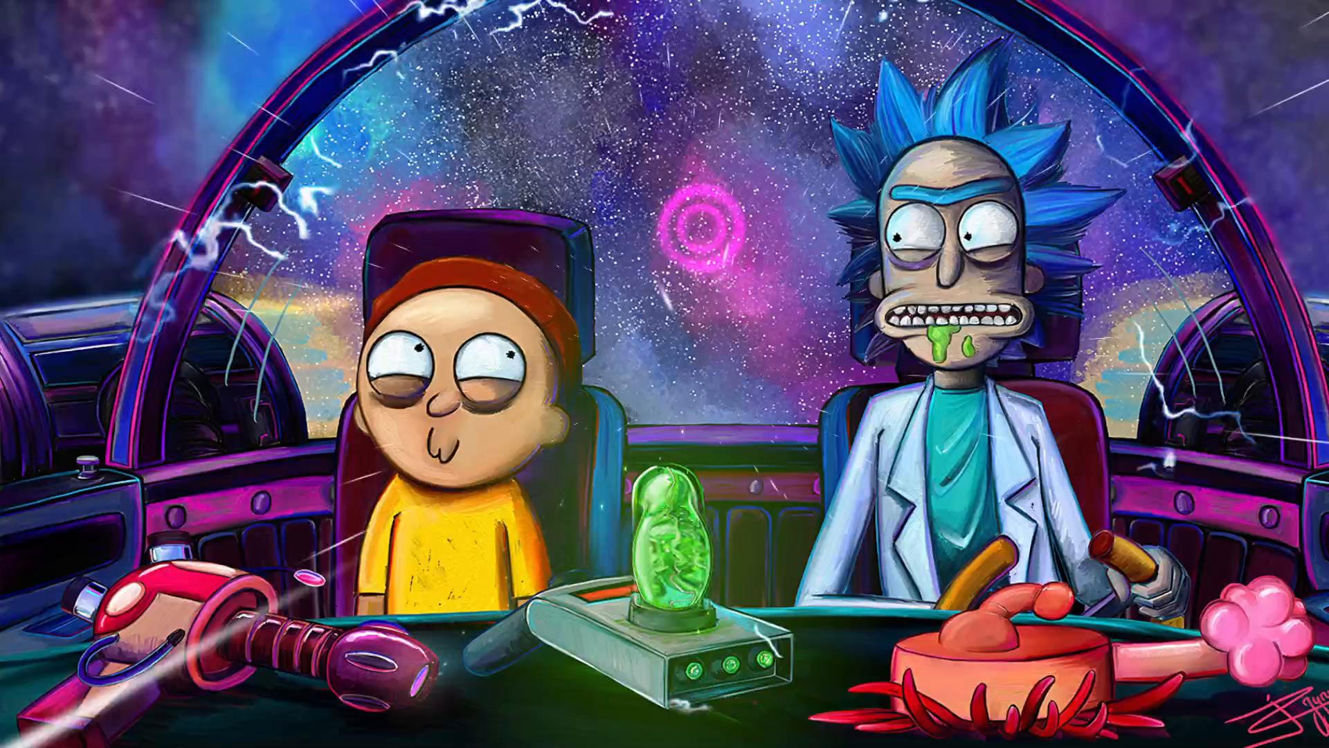 Rick And Morty In Space Live Wallpaper - WallpaperWaifu