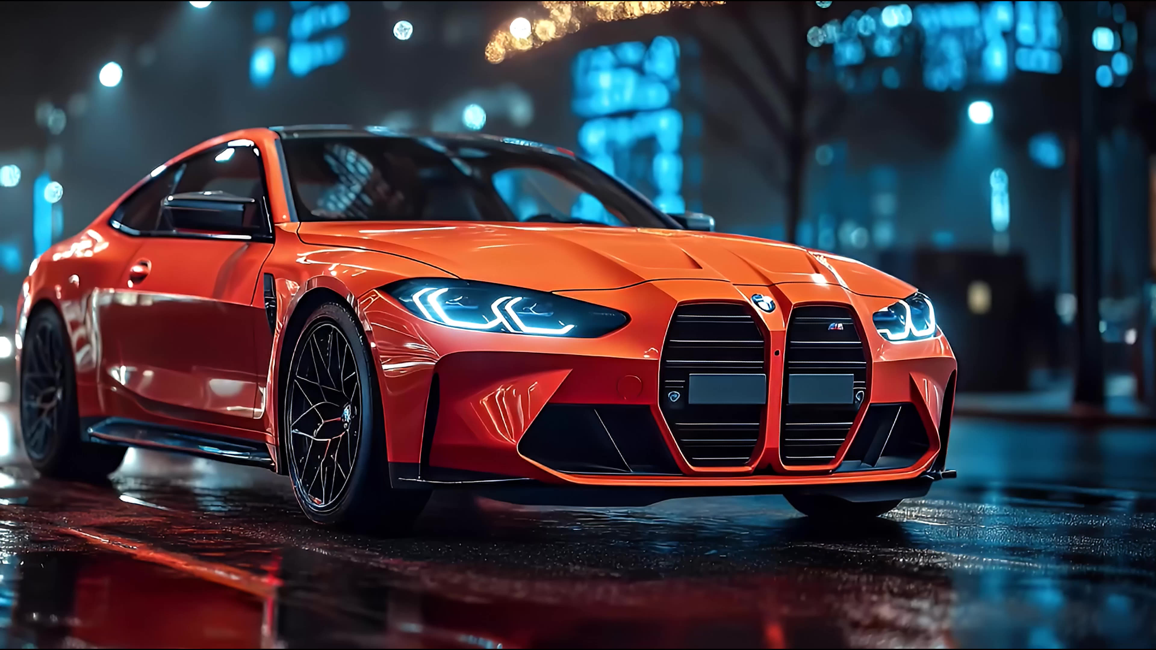 BMW M4 in City Live Wallpaper
