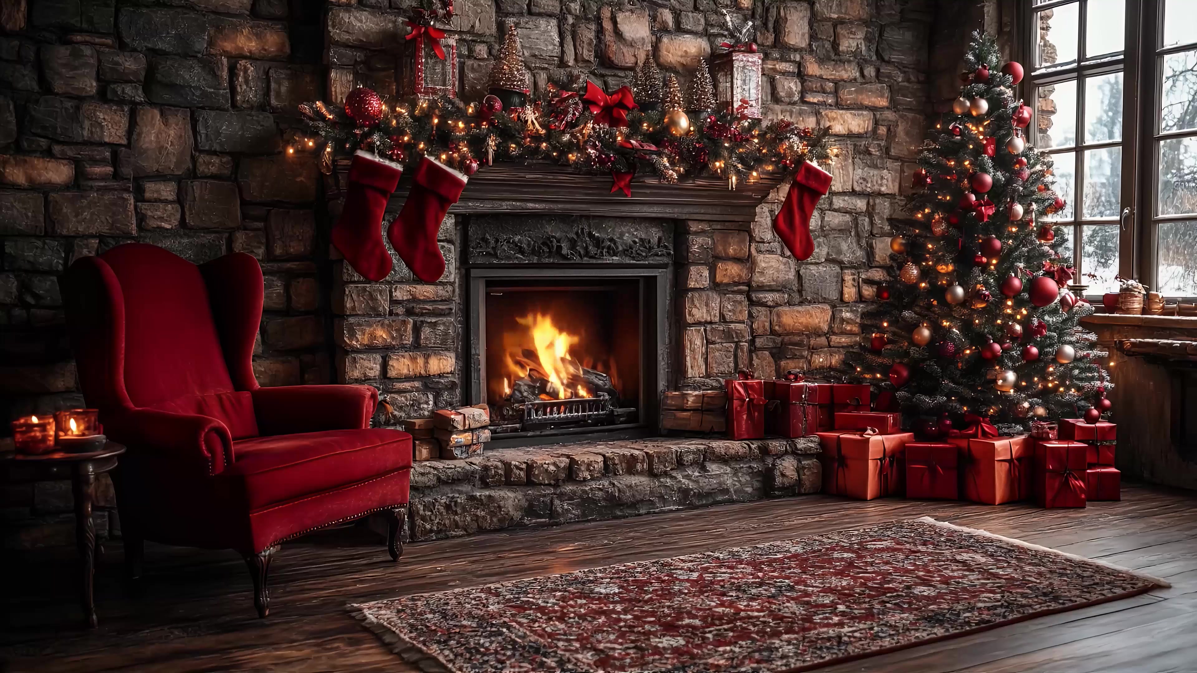Christmas Fireplace Live Wallpaper