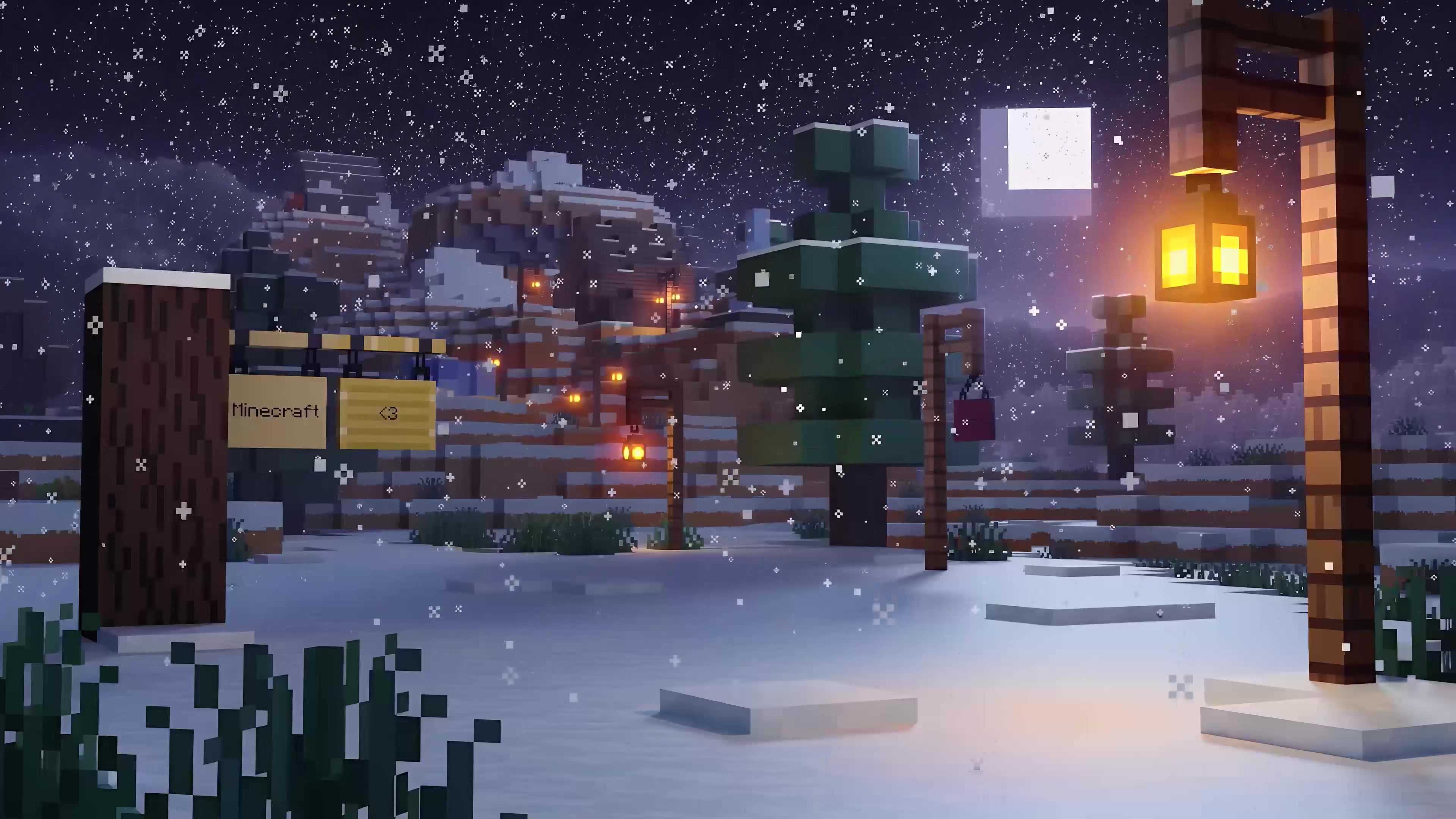 Minecraft Falling Snow Live Wallpaper