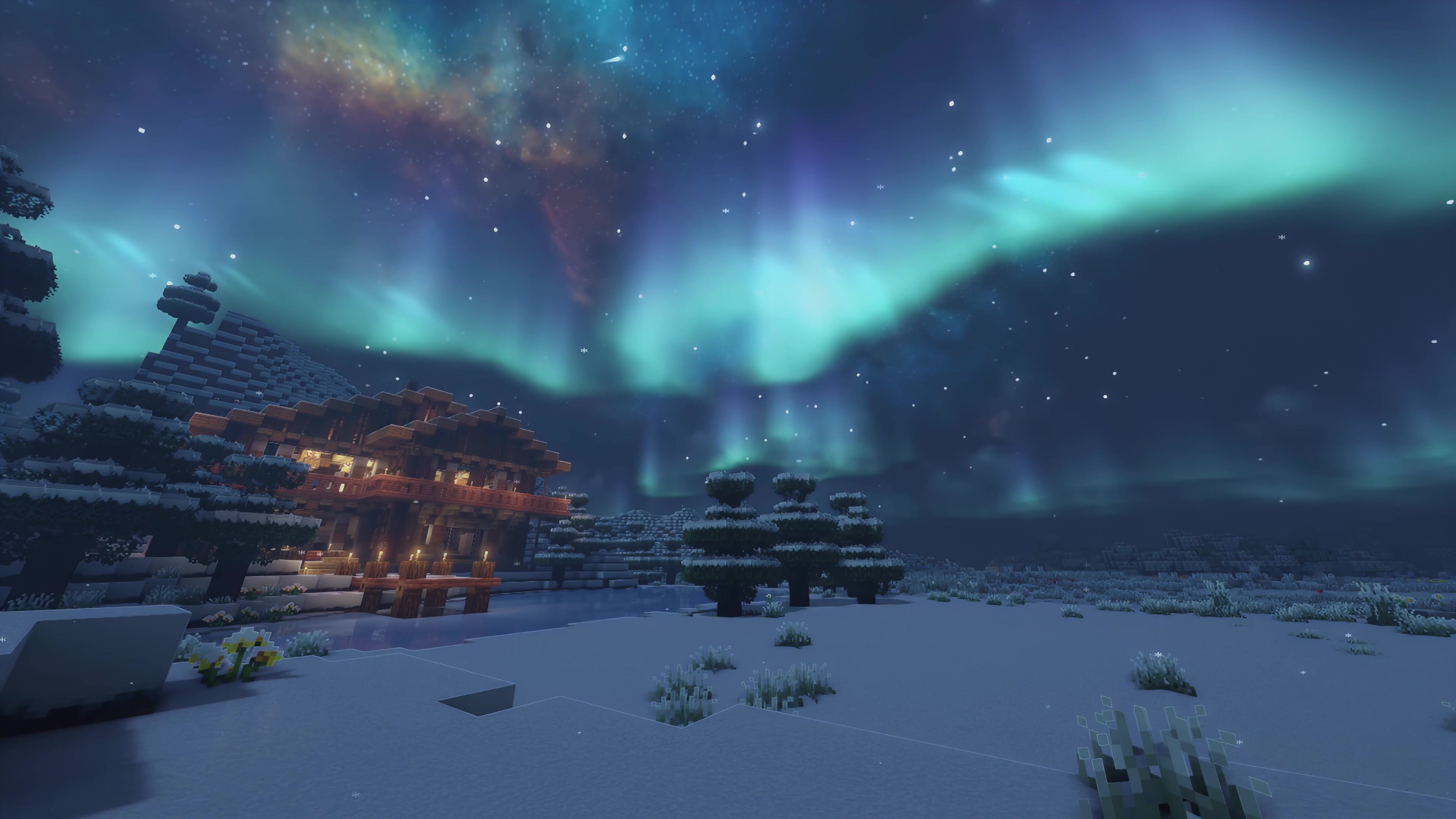 Minecraft Northern Light Mobile Live Wallpaper