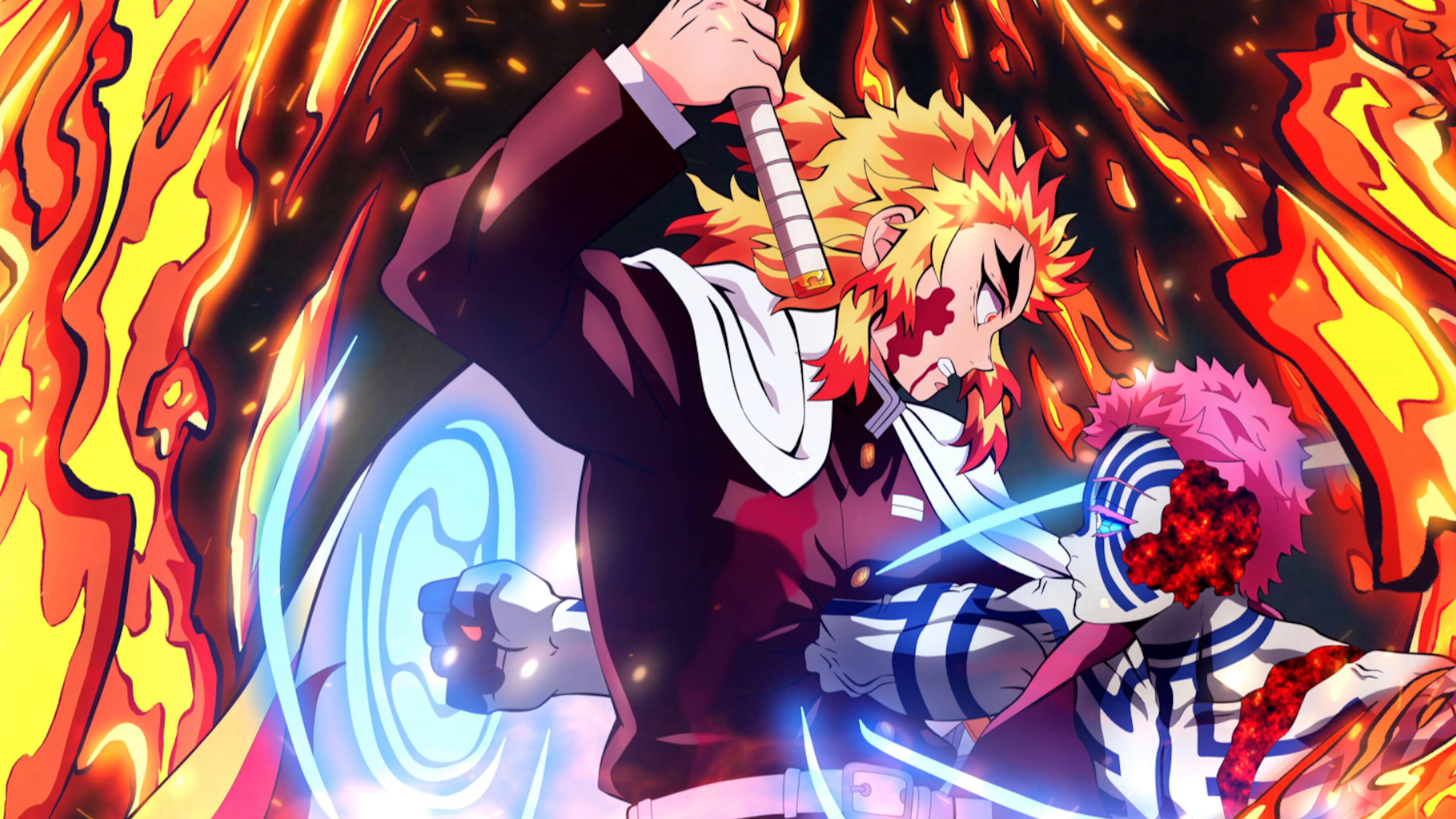Akaza Vs Rengoku With Katana Kimetsu No Yaiba Live Wallpaper Akaza Vs Rengoku With Katana Kimetsu No Yaiba Live Wallpaper