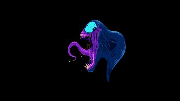 venom’s head with mouth open live wallpaper